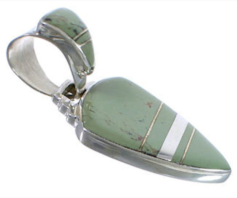 Sterling Silver Turquoise Inlay Slide Pendant EX30544